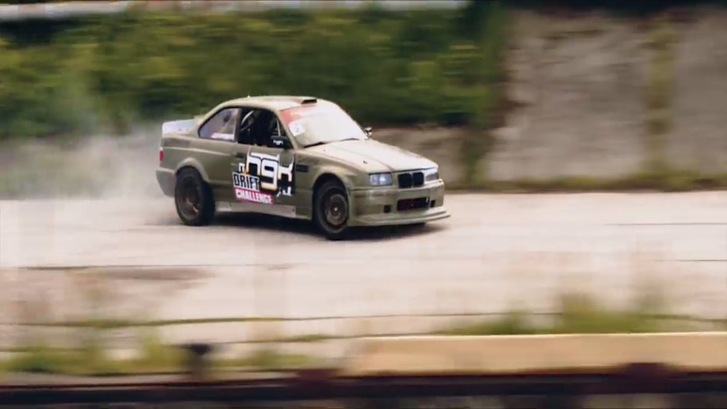 Watch 12-Year-Old Nikolass Bertains Show Chris Forsberg the Ropes in a BMW E36 Drift Car