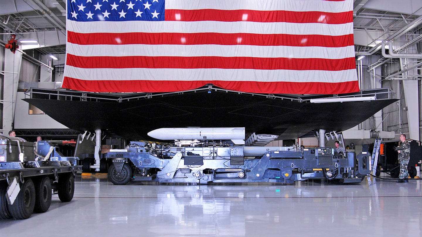 This Giant B-2 Replica Is How Airmen Train To Load Weapons Onto A Stealth Bomber