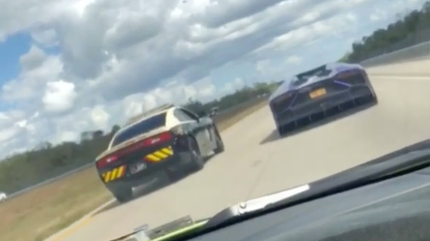 Viral Video Shows Florida Highway Patrol Officer Racing Lamborghini