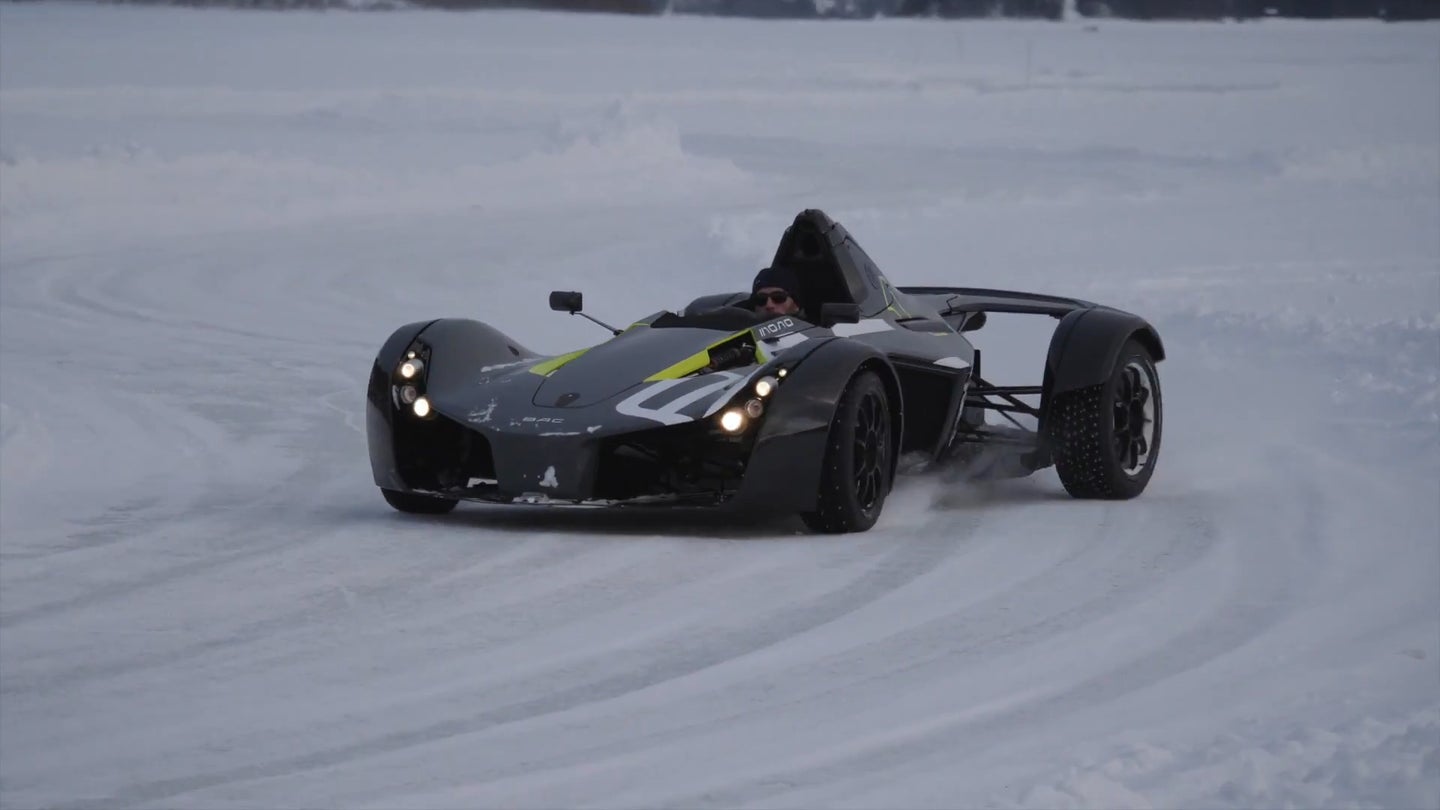 Watch the BAC Mono Track Car Go Ice Drifting in Sweden