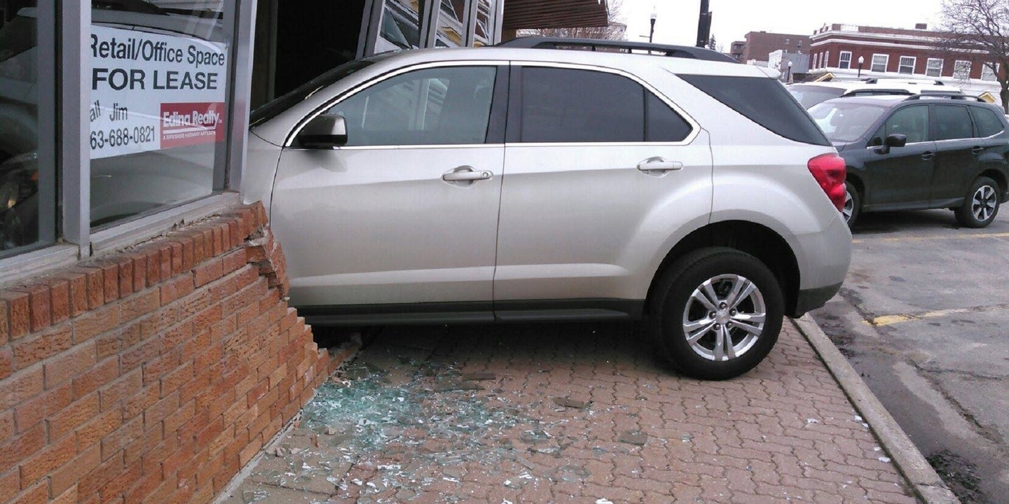 Driver Crashes Into Building During License Test