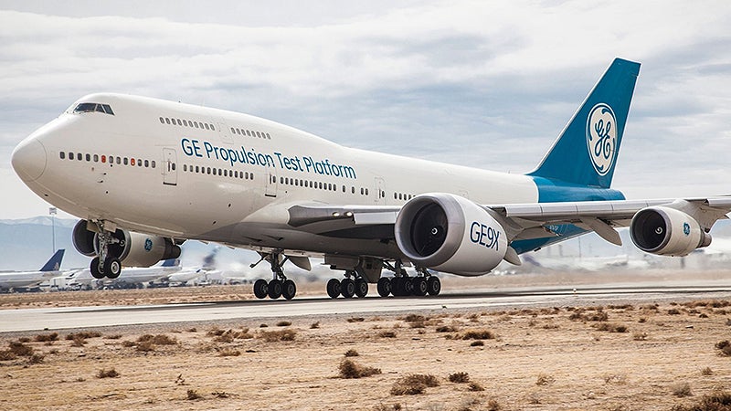 General Electric&#8217;s GE9X Engine Looks Absurdly Huge Mounted On This 747 Testbed