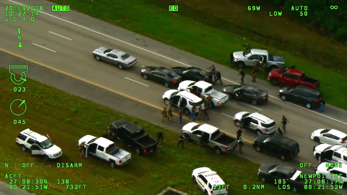 Crazy Unmarked Police Car Swarm Foils a Million-Dollar Heist on a Florida Highway
