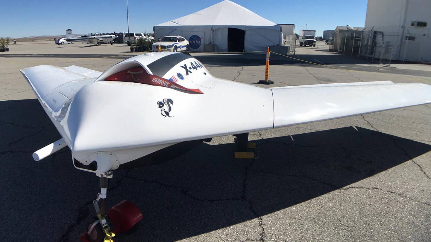 Exclusive Photos: Lockheed Skunk Works&#8217; X-44A Flying Wing Drone Breaks Cover