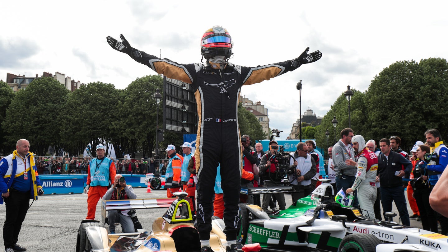 Frenchman Jean-Eric Vergne Takes First Place at the Formula E Paris E-Prix
