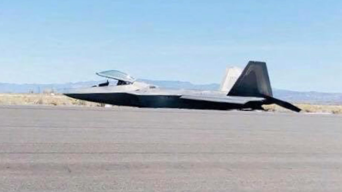 F-22 Raptor Came To A Rest On Its Belly During Major Mishap Friday At NAS Fallon (Updated)