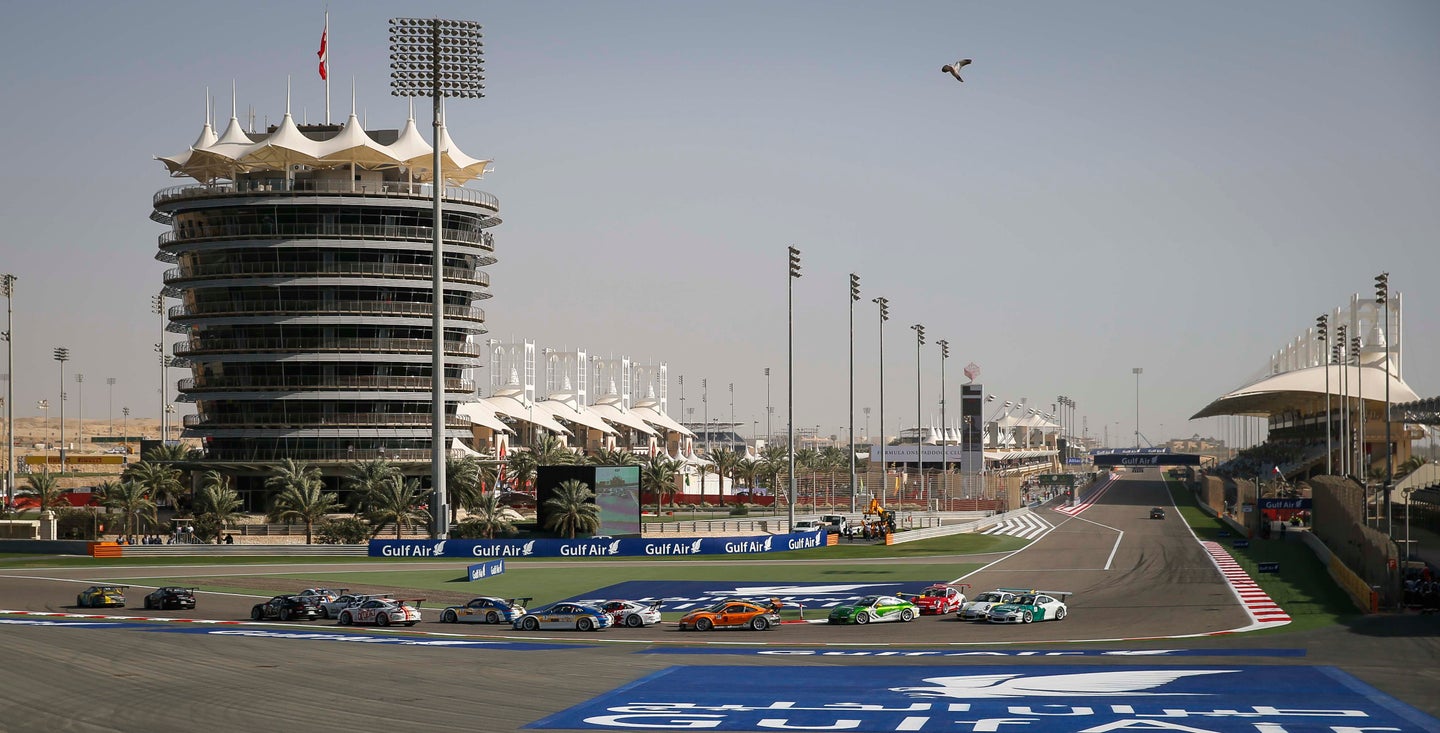 Bahrain Formula 1 Race Circuit Grandstand Catches Fire