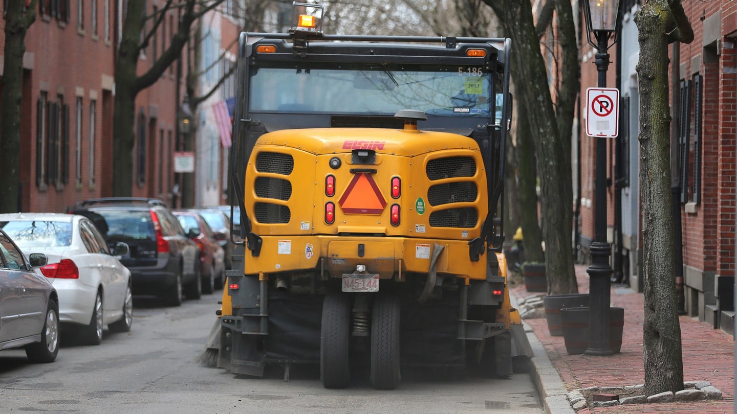 Someone Stole a Street Sweeper and Drove It Through Boston
