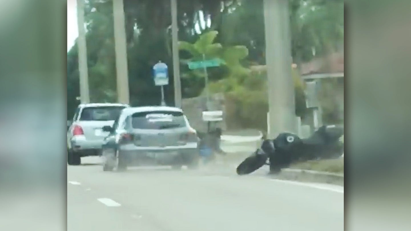 Video Shows Florida Driver Take Out Motorcycle Rider During Road Rage Fight