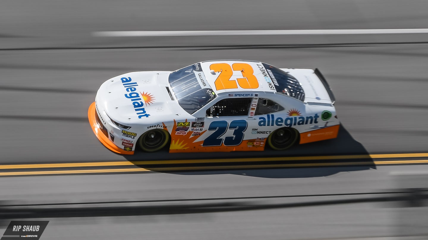 Spencer Gallagher Wins Final Lap Assault in Talladega Xfinity Series Event