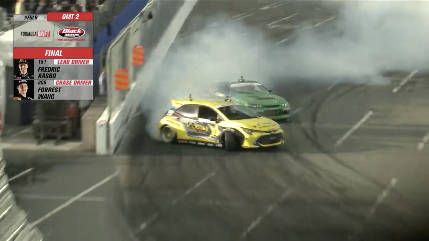 Fredric Aasbo Takes First Round of 2018 Formula Drift Competition at Long Beach