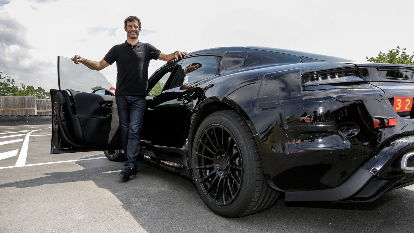 Ex-Formula 1 Driver Mark Webber Tests the Porsche Mission E in Weissach