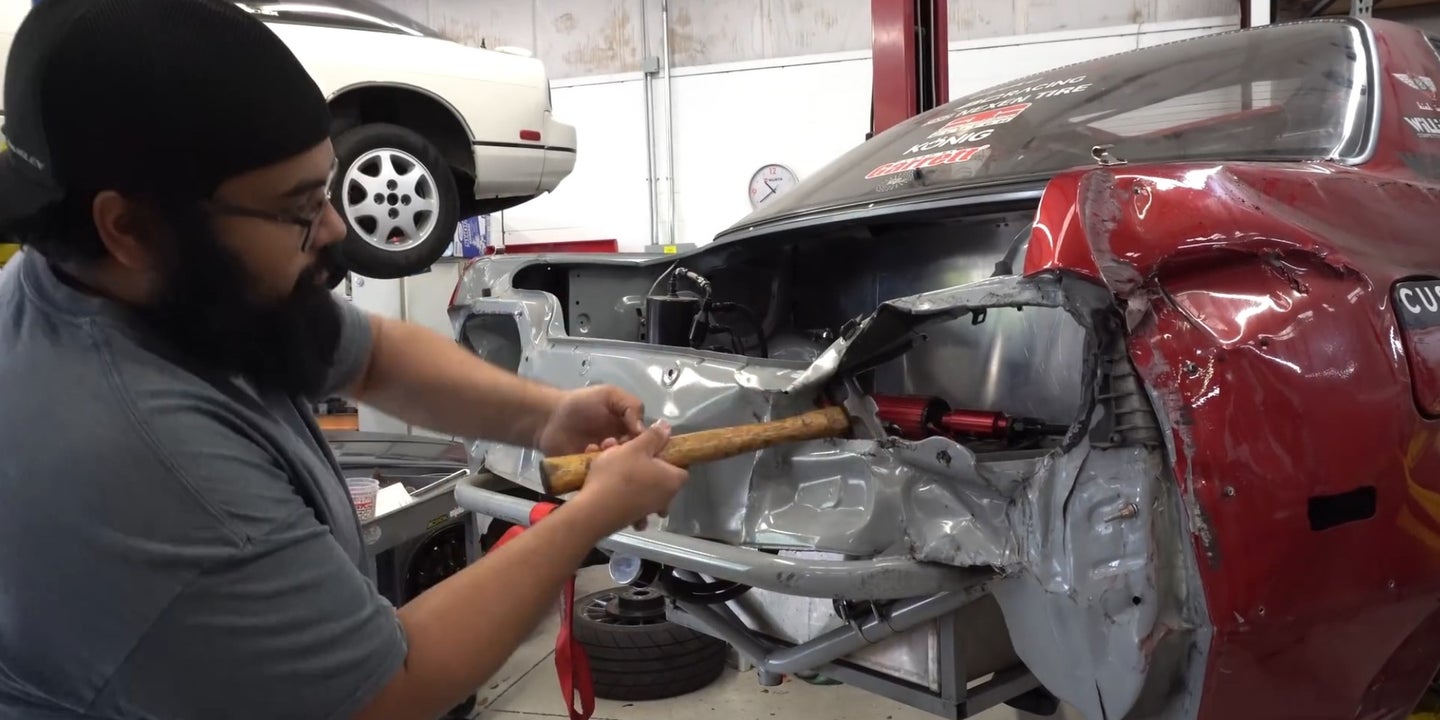 Watch What It Takes to Fix a Broken Formula Drift Car Before the Next Event