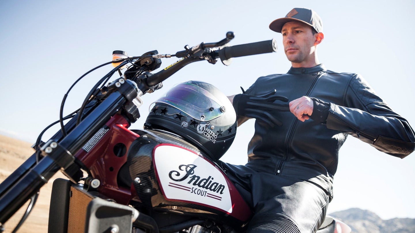 Travis Pastrana Will Reenact Iconic Evel Knievel Jumps on an Indian Scout FTR750