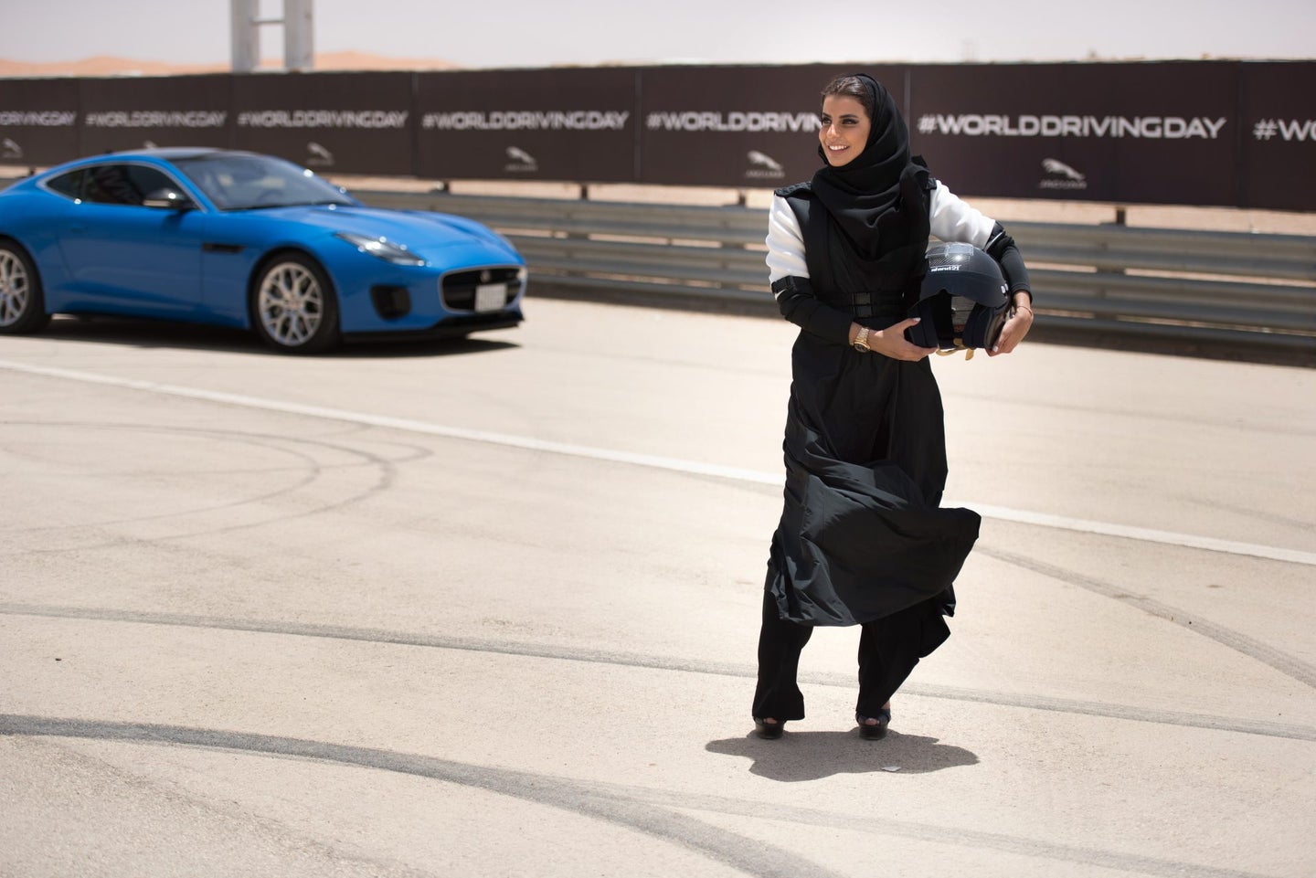Saudi Woman Racer Takes Jaguar F-Type for Historic Lap to Celebrate Driving Ban Lift