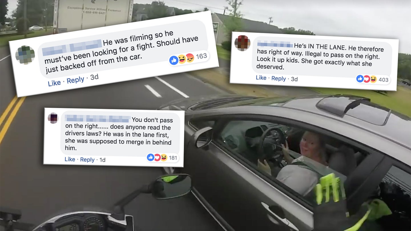 Biker Freaks Out After Getting Slowly Cut Off, Has Driver Pulled Over by Police