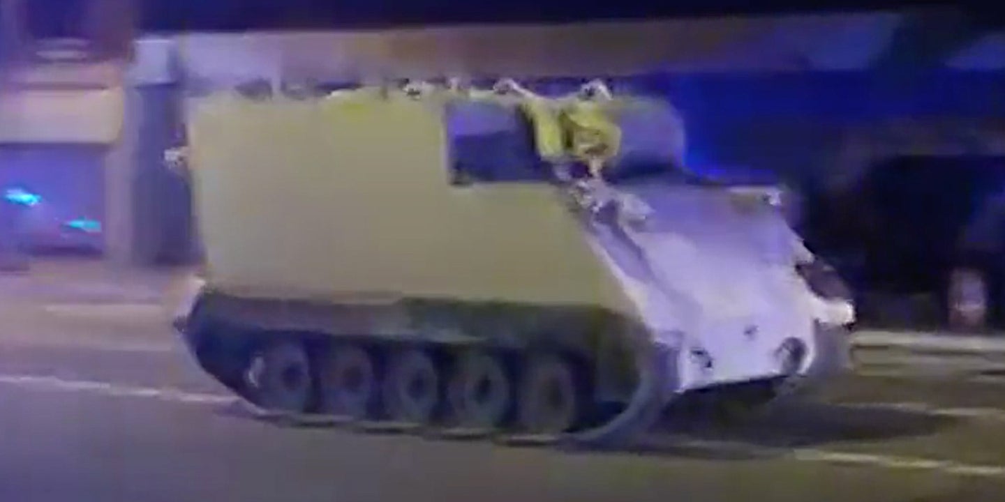 Virginia State Troops Are Chasing Someone In A Tracked Armored Command Vehicle (Updated)