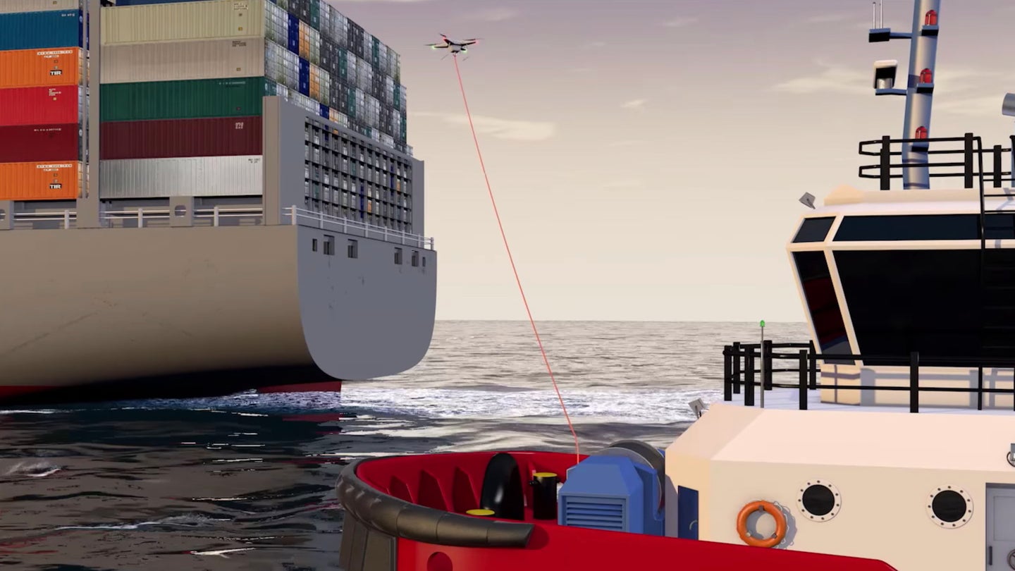 Delft Dynamics Is Developing a Tugboat Towline-Delivering Drone