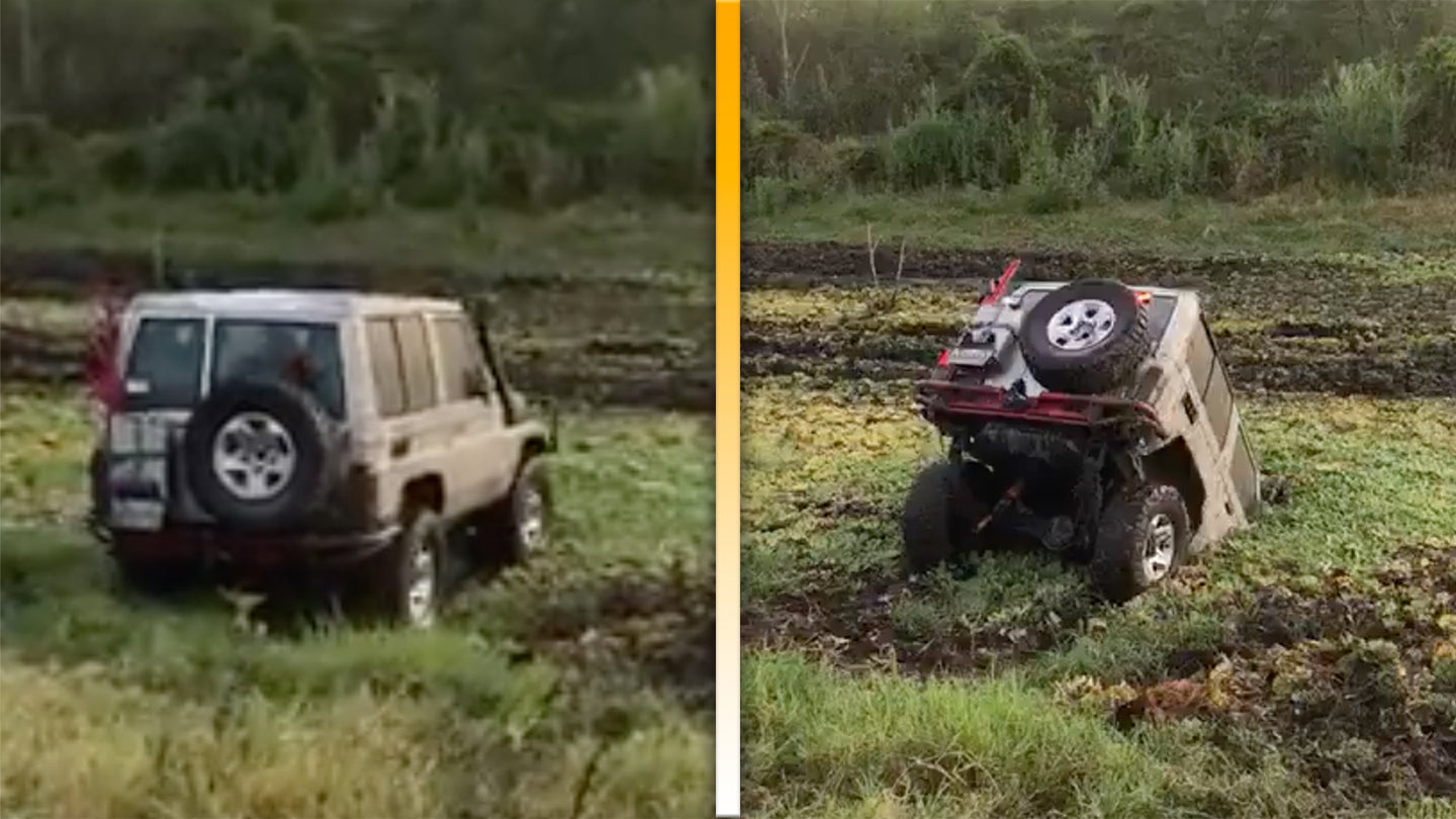 Watch a Bad Decision Make This Toyota Land Cruiser Vanish Before Your Eyes