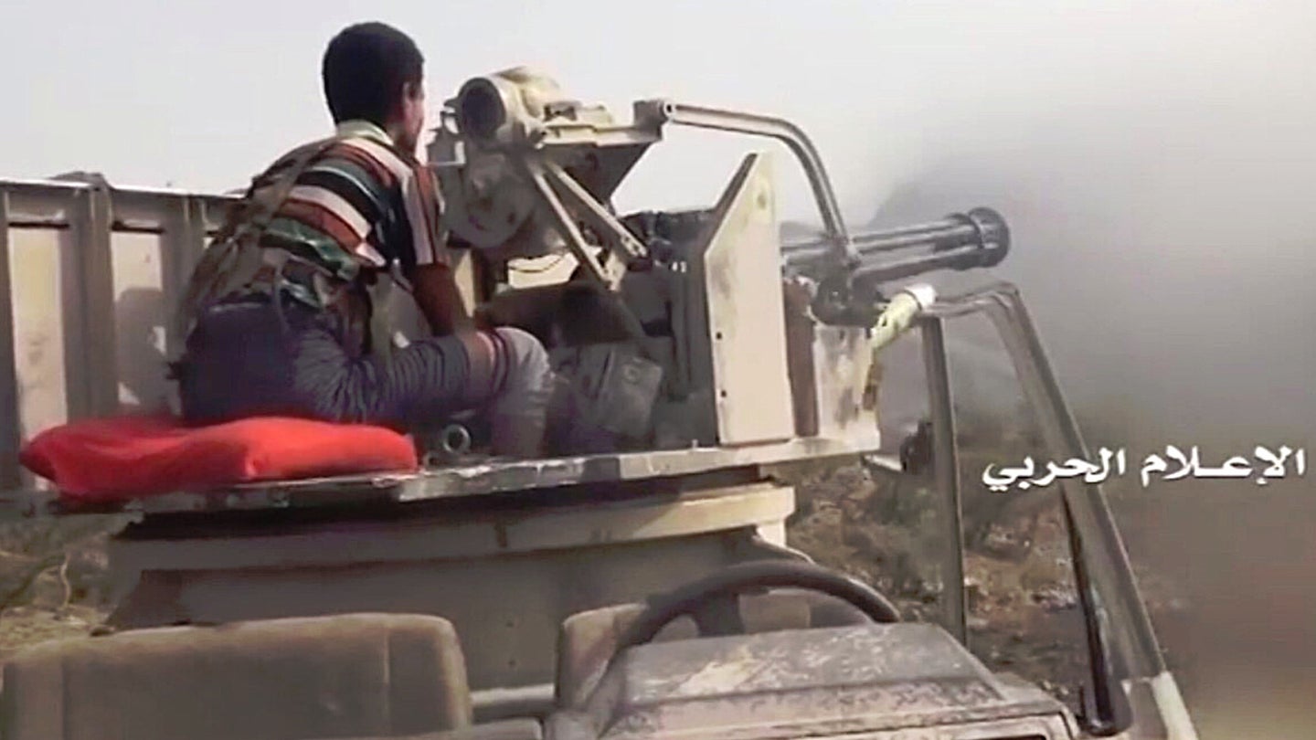 Houthi Rebels In Yemen Have Technical Trucks Armed With Vulcan Cannons