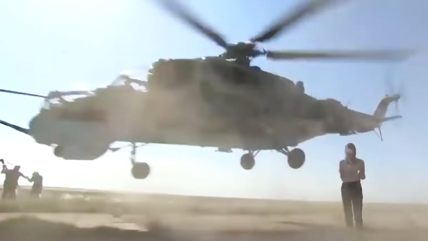 Azerbaijani Reporter Gets Way Too Close To Low Flying Hind Attack Helicopter
