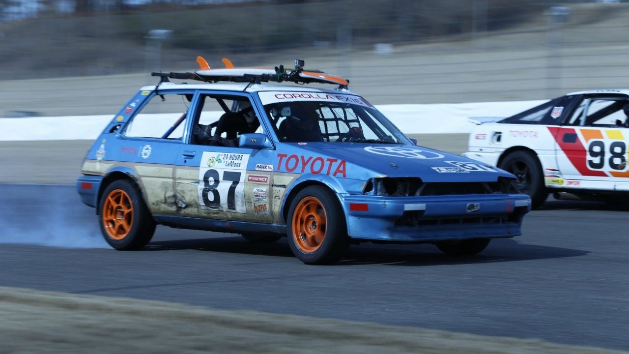 Watch Toyota Engineers Race a $500 Engine-Swapped Corolla in the 24 Hours of Lemons
