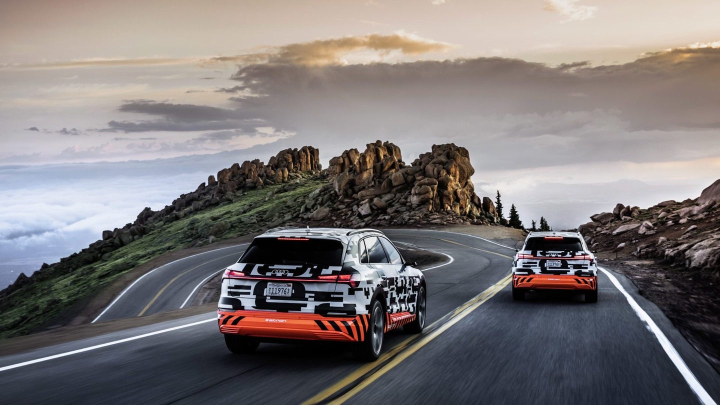 The Audi e-Tron Regained Nearly 19 Miles of Range Coming Down Pikes Peak