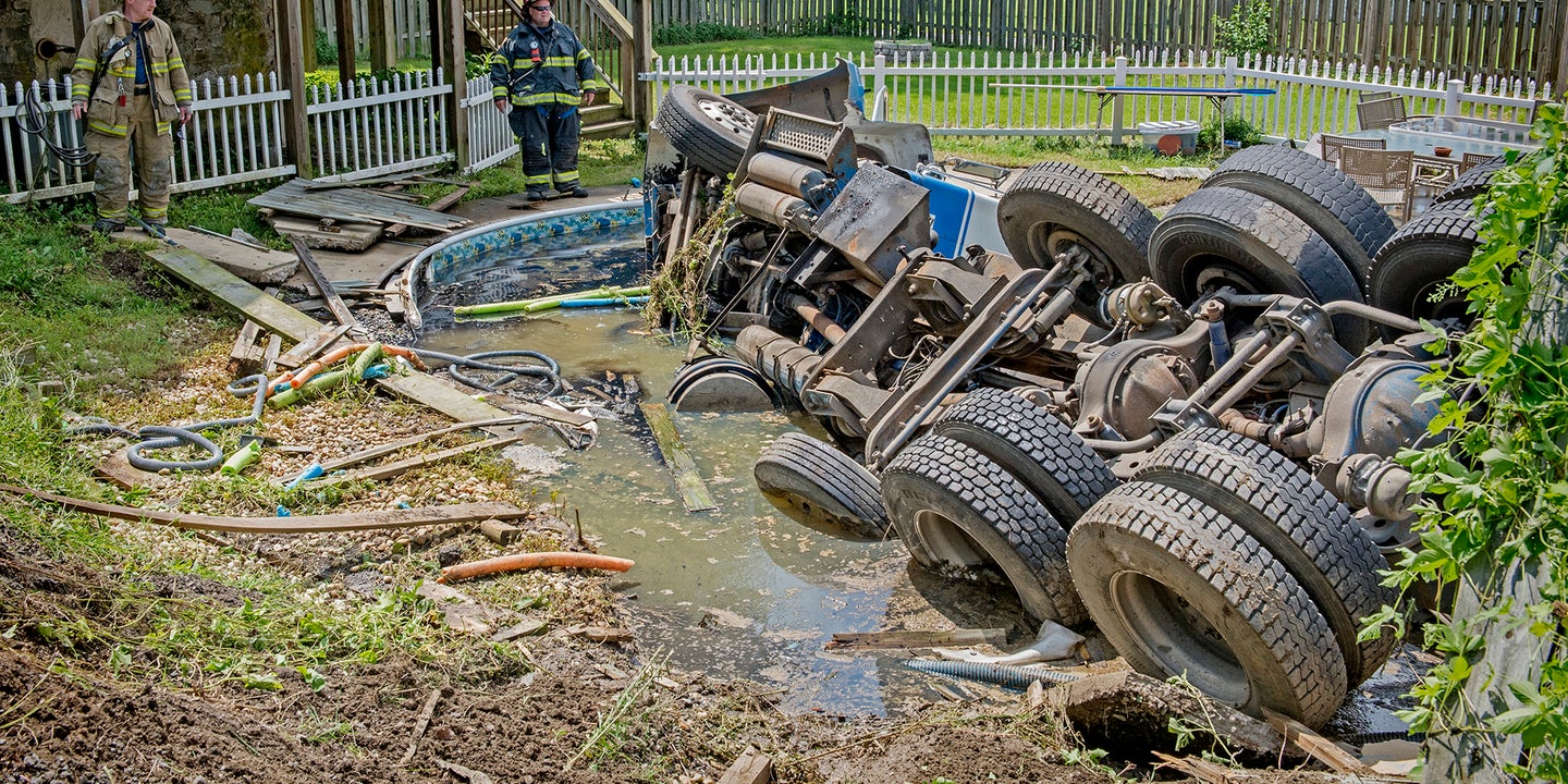 Summer Ends Early After Sewage Truck Crashes Into Backyard Pool in Pennsylvania