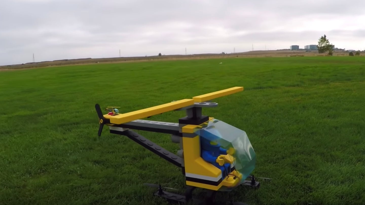 Drone Enthusiast Builds Flying Lego Helicopter UAV