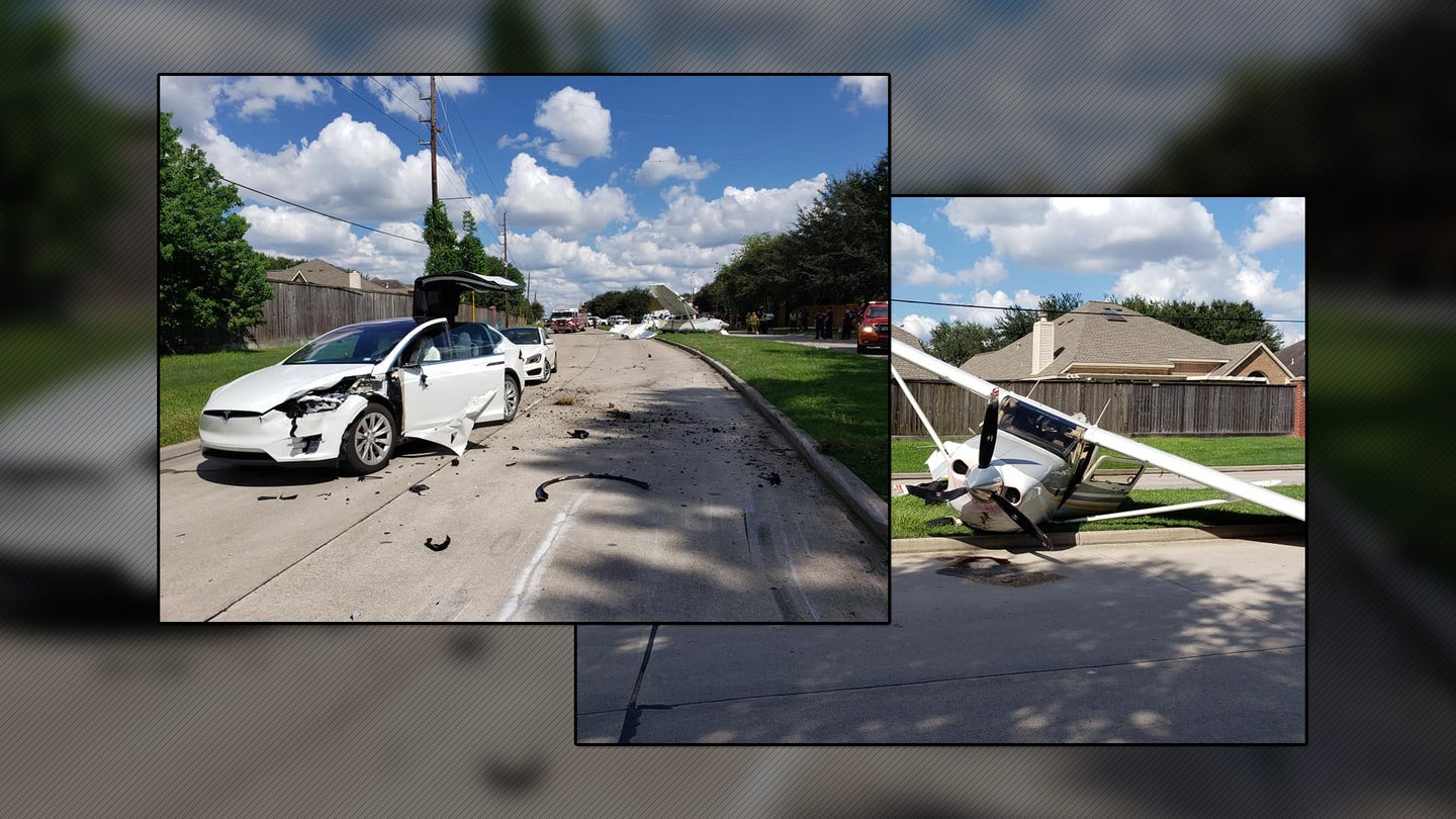Plane Carrying DEA Officers Crashes Into Tesla Model X During Emergency Landing