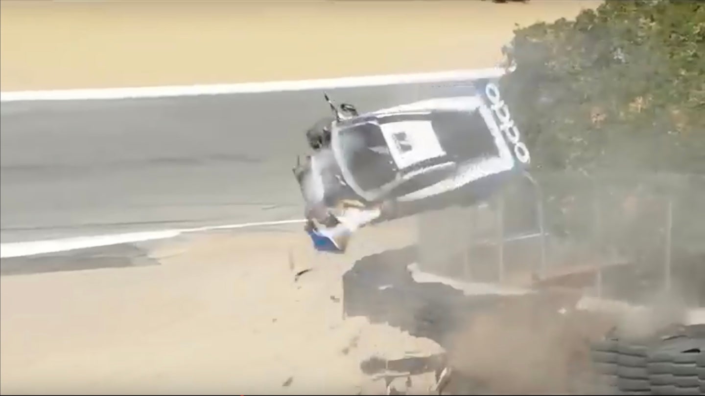 Lamborghini Super Trofeo Driver Crashes in Spectacular Fashion at Laguna Seca’s Corkscrew