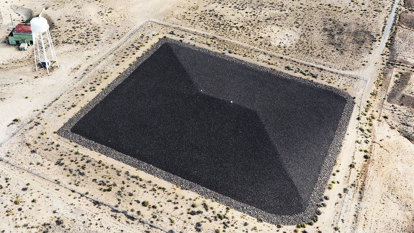 Here&#8217;s What A Sinister Looking Giant Black Pyramid Is Doing At An Abandoned Military Base