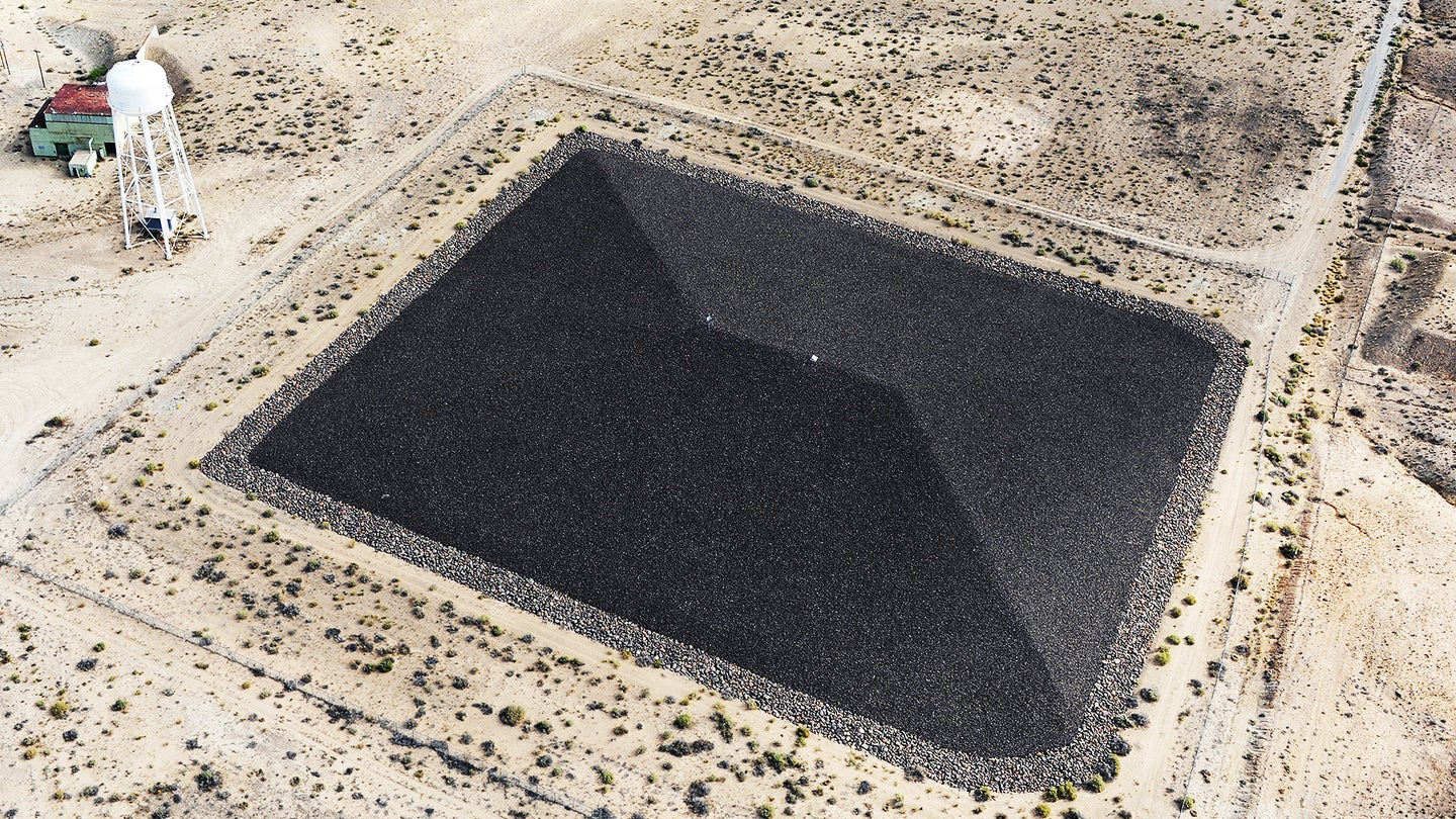 Here’s What A Sinister Looking Giant Black Pyramid Is Doing At An Abandoned Military Base