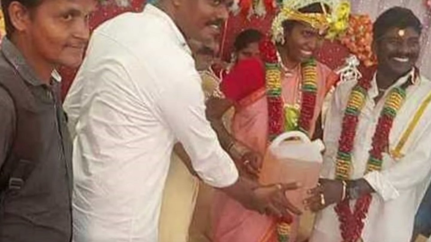 Indian Couple Receives Gallon of Gasoline as a Wedding Gift