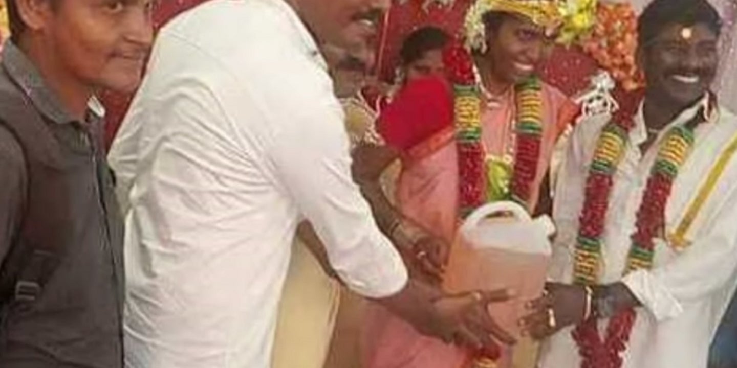 Indian Couple Receives Gallon of Gasoline as a Wedding Gift