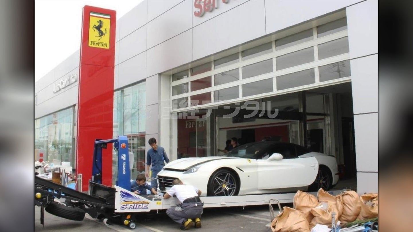 Historic Typhoon Jebi Floods Ferrari Dealership in Japan, Destroys 53 Cars