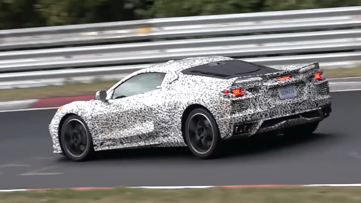 Watch a Camouflaged C8 Mid-Engined Corvette Roar Around the Nurburgring