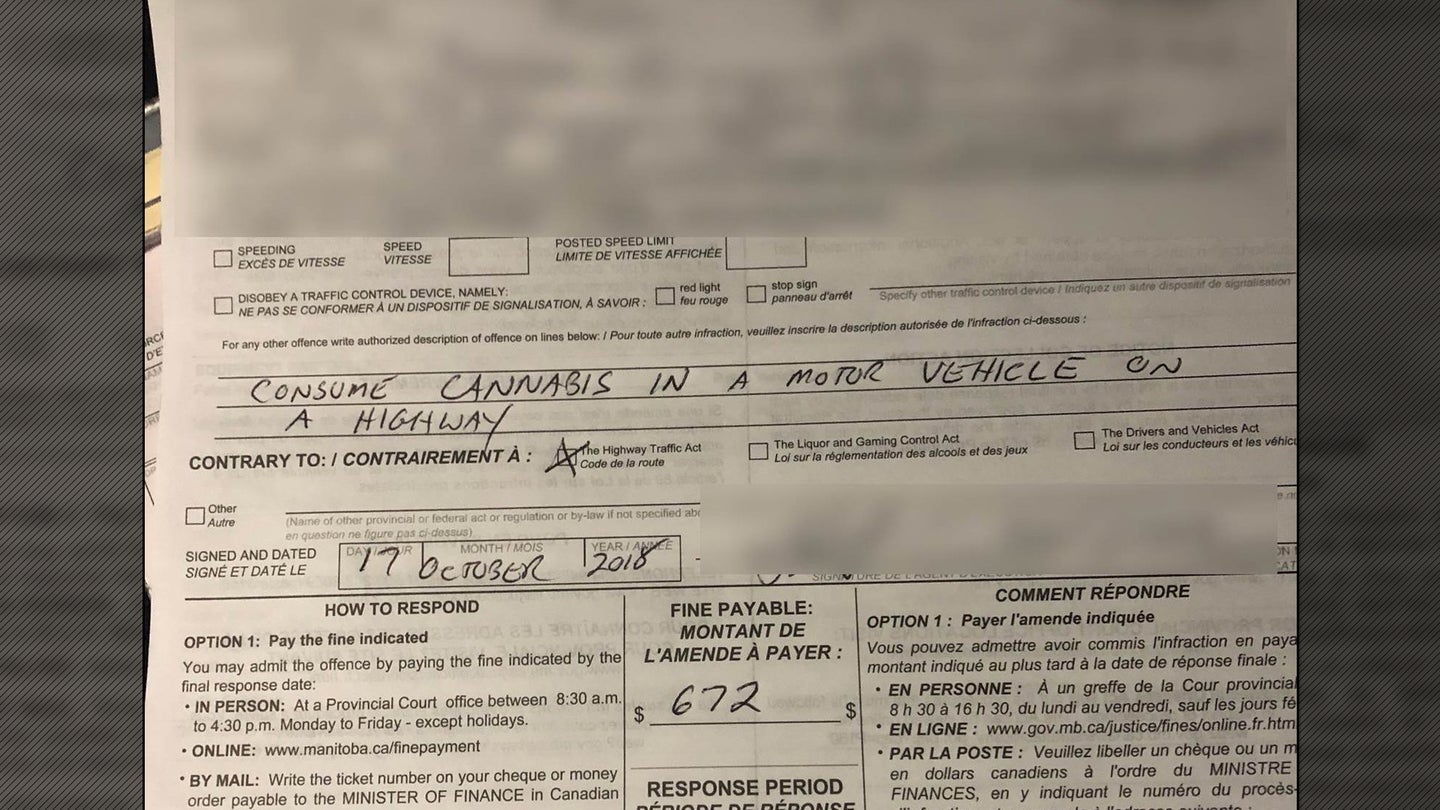 Canada&#8217;s First Vehicular Cannabis Citation Issued One Hour After Legalization