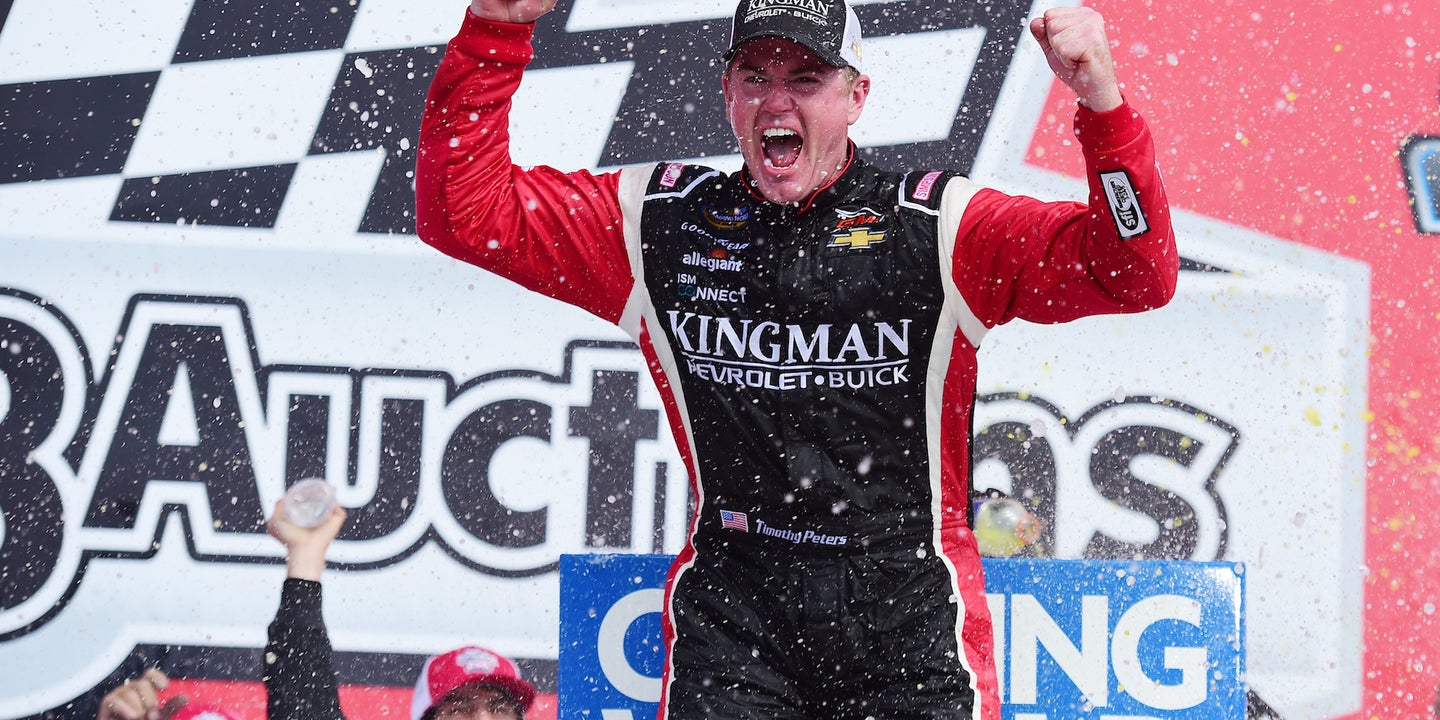 Timothy Peters Wins NASCAR Truck Series Race After Last Lap Wreck at Talladega