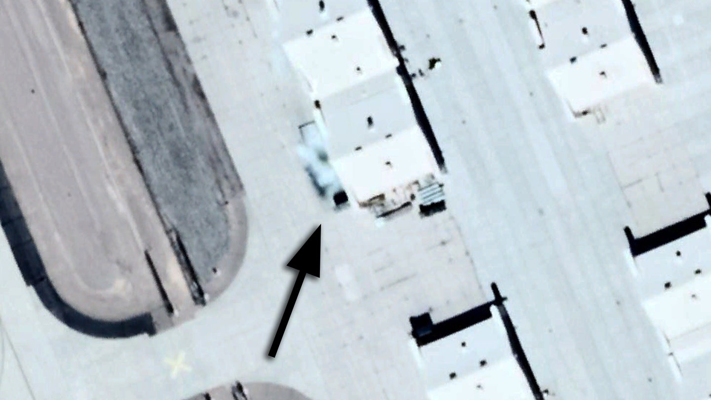 Censored Craft Near Hangar Appears In Satellite Image Of Secretive Tonopah Test Range Airport