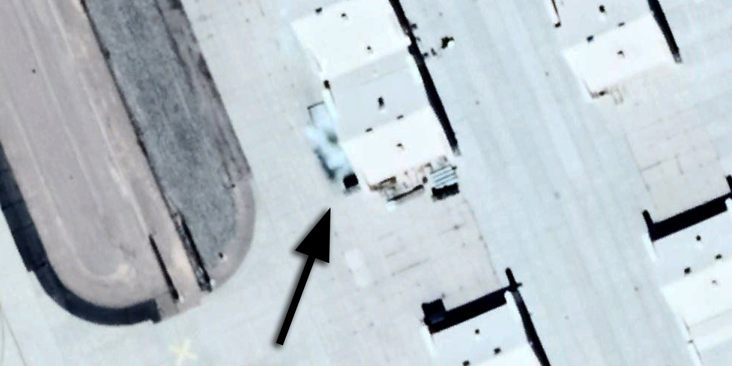 Censored Craft Near Hangar Appears In Satellite Image Of Secretive Tonopah Test Range Airport