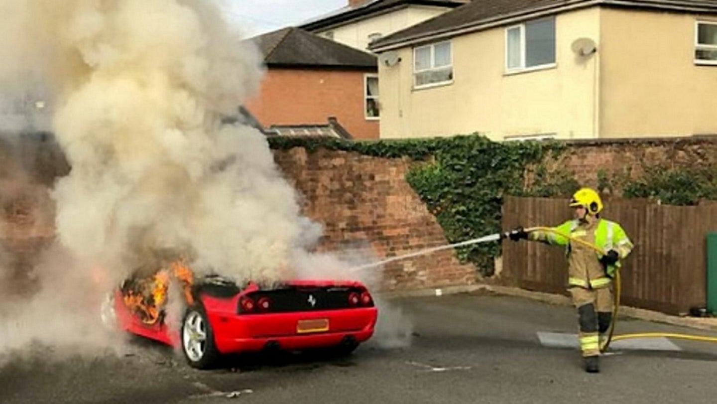 Ferrari F355 Spider Mysteriously Bursts Into Flames While Parked