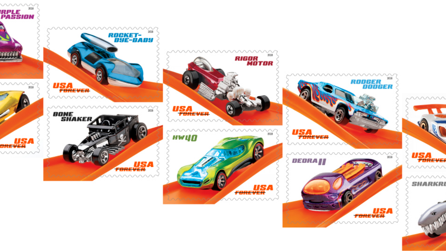 USPS Introduces Hot Wheels 50th Anniversary Forever Stamps