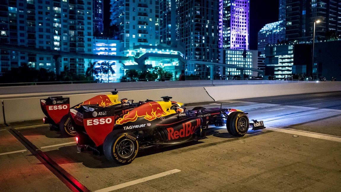 Watch a Red Bull Formula 1 Car Do Donuts on Top of a Skyscraper