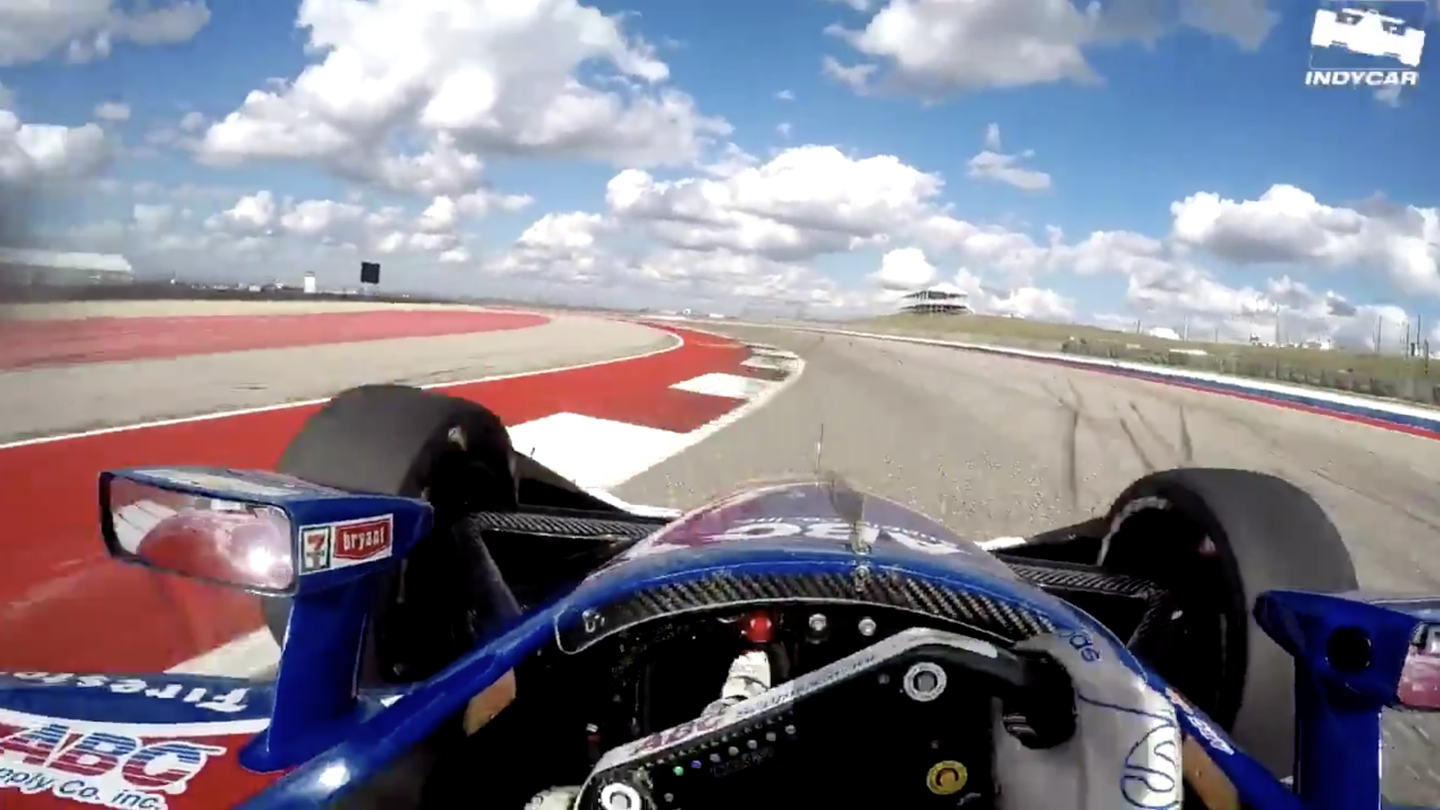 Watch This Visor Cam Footage of IndyCar’s Initial Test at Circuit of the Americas