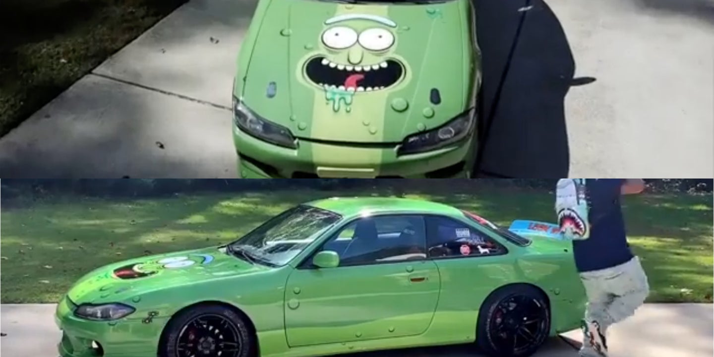 T-Pain Pays Homage to <em>Rick and Morty</em> With ‘Pickle Rick’ Themed Nissan Silvia Drift Car