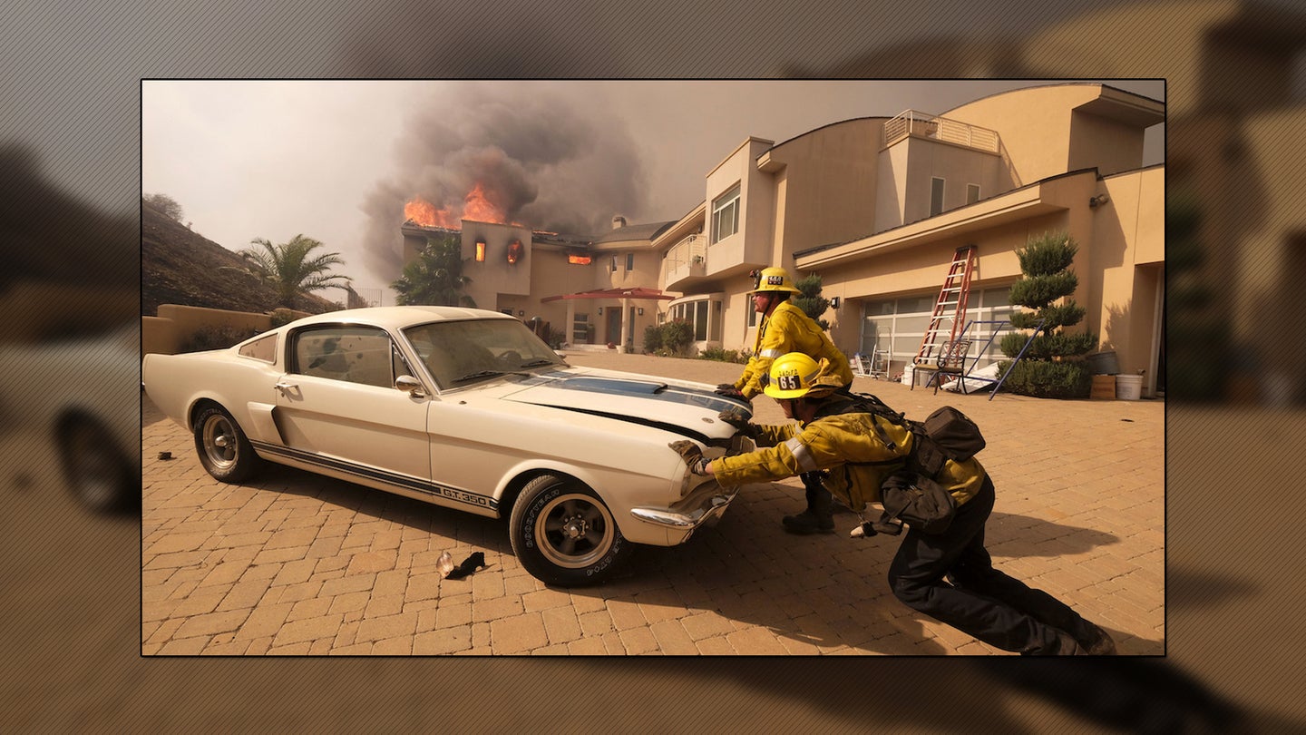 California Firefighters Rescue Vintage Ford Mustang Shelby GT350 From Raging Wildfire