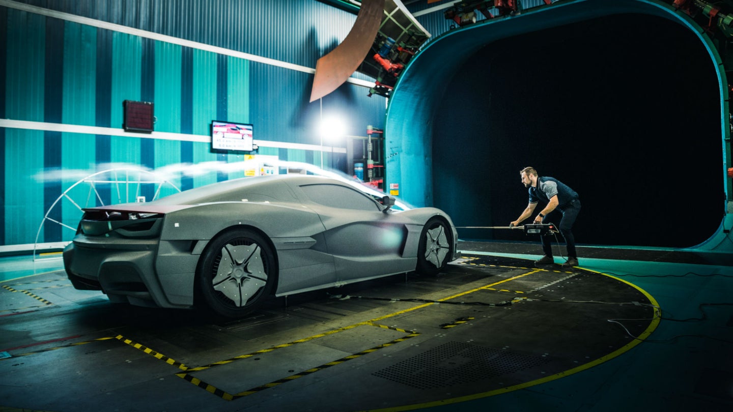 Watch This Hypnotic Wind Tunnel Test of the 1,888-HP Rimac C_Two Electric Hypercar