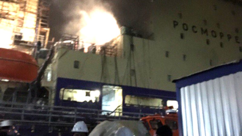 Russian Icebreaker Under Construction Bursts Into Flames, Injuring At Least Two