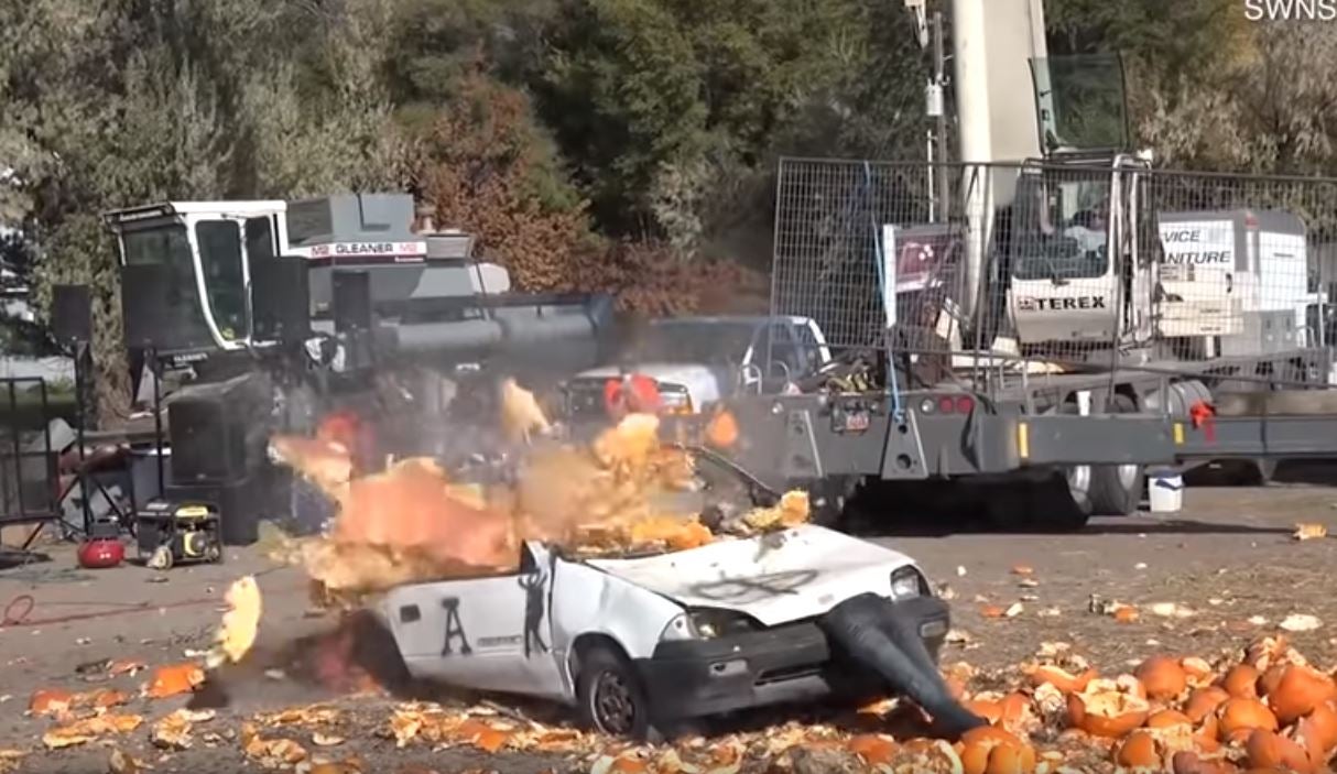 Pour One out for This Geo Metro That Was Crushed by a Giant Pumpkin